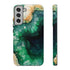 Green Geode in Watercolor - Impact Resistant Phone Case Samsung Galaxy S22 Plus Matte